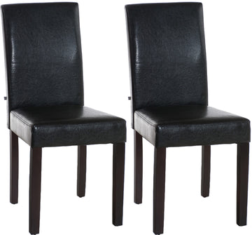 Set van 2 Eetkamerstoelen Ina Kunstleer | Kleur: Bruin | Afmetingen: 41x47x91 cm
