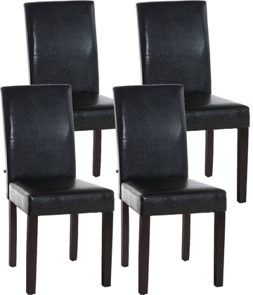 Set van 4 Eetkamerstoelen Ina - Kunstleren stoelen | Kleur: Bruin | Afmetingen: 41x47x91 cm