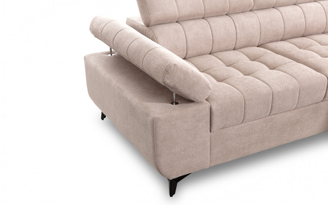Dragonis Maxi hoekbank met slaapfunctie en opbergruimte | Kleur: Grijs | 338x79/97x203 cm