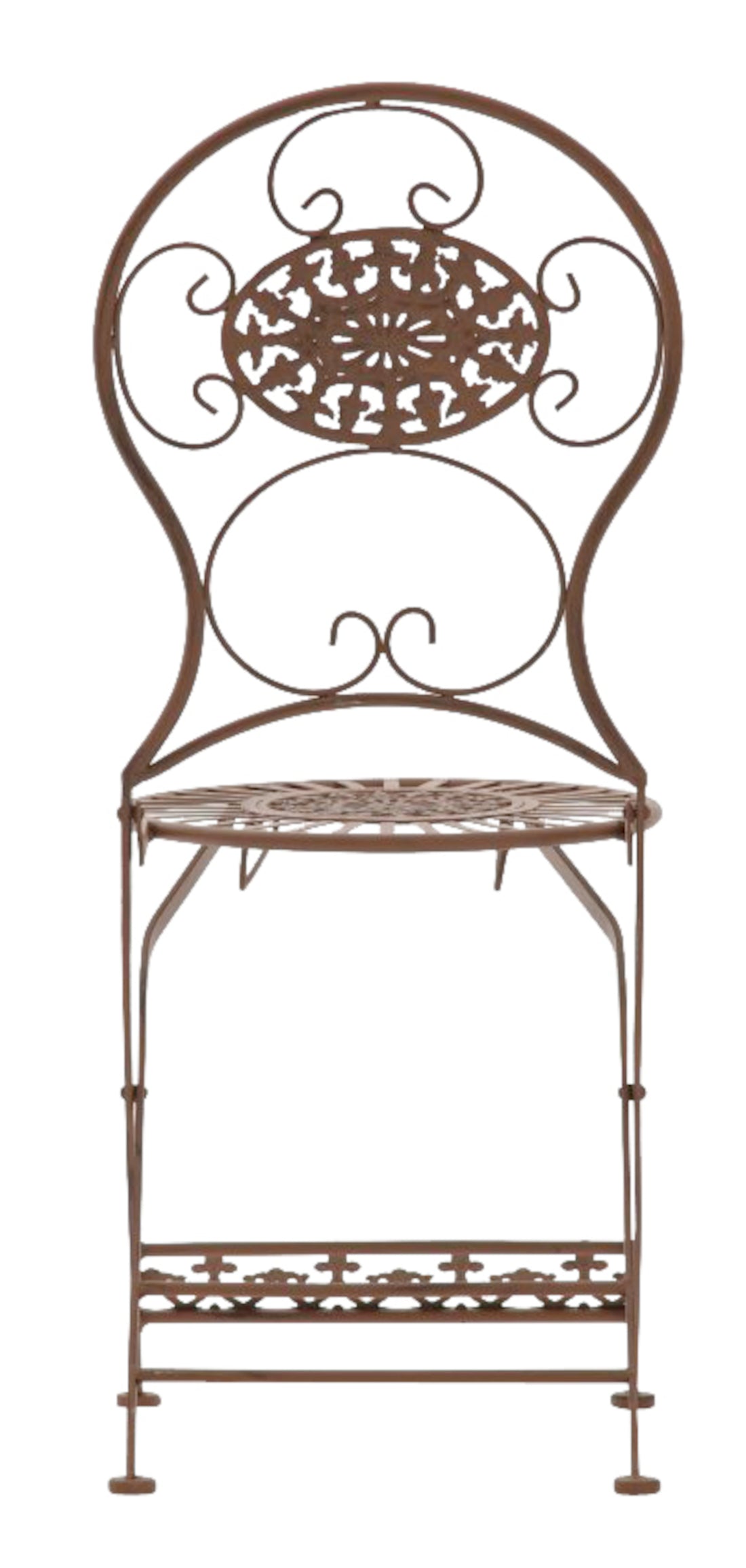 2 Tuinstoelen Mani - Nostalgisch ijzer | Kleur: antiek bruin | Afmetingen: 43x50x91.5 cm