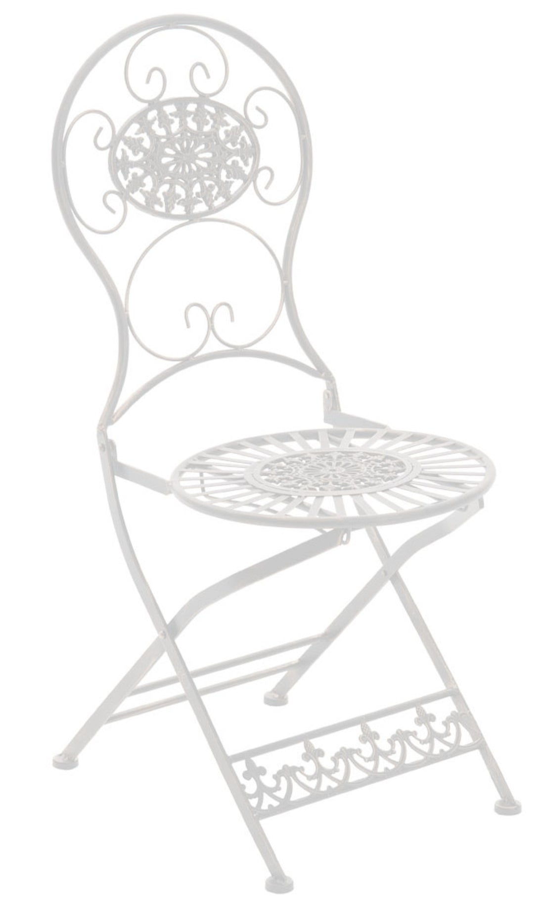Set van 2 Tuinstoelen Mani - Nostalgisch metalen design | Kleur: Wit | Afmetingen: 43x50x91.5 cm