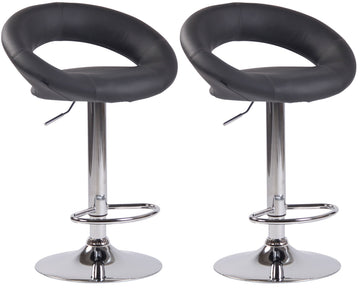 Set van 2 barkrukken Olinda kunstleer | Kleur: grijs | Afmetingen: 53x47x80 cm