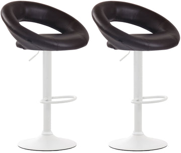 Set van 2 barkrukken Olinda - Kunstleer | Kleur: Bruin | Afmetingen: 53x47x80 cm