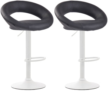 Set van 2 barkrukken Olinda kunstleer | Kleur: grijs | Afmetingen: 53x47x80 cm