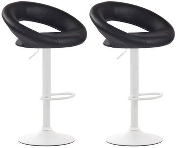Set van 2 Olinda barkrukken van kunstleer | Kleur: Zwart | Afmetingen: 53x47x80 cm