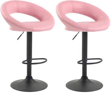 Set van 2 barkrukken Olinda kunstleer | Kleur: roze | Afmetingen: 53x47x80 cm