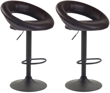Set van 2 barkrukken Olinda kunstleer | Kleur: Bruin | Afmetingen: 53x47x80 cm