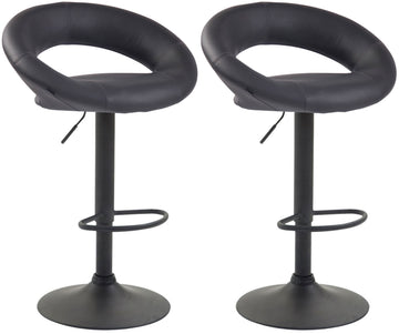 Set van 2 barkrukken Olinda - Kunstleer | Kleur: Grijs | Afmetingen: 53x47x80 cm