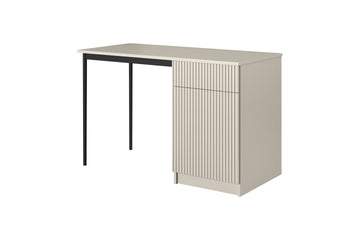 Nicole Bureau 120 cm met Lade - Modern Kasjmier Blad | Kleur: Kasjmier / Zwart | Maat: 120x75x55 cm