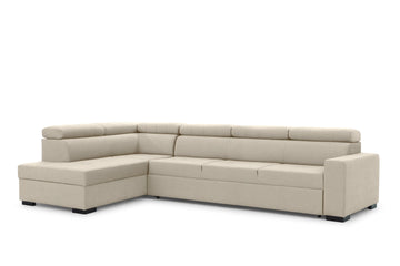 Modeno Maxi linkshandige hoekbank met slaapfunctie - Crème Ado 1601 vlecht | 328x104/85x202 cm