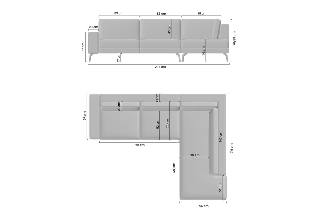 Elentio L Opvouwbare Hoekbank met Bed & Opbergruimte | Kleur: Loft 02 Beige | Maat: 284x88x219 cm