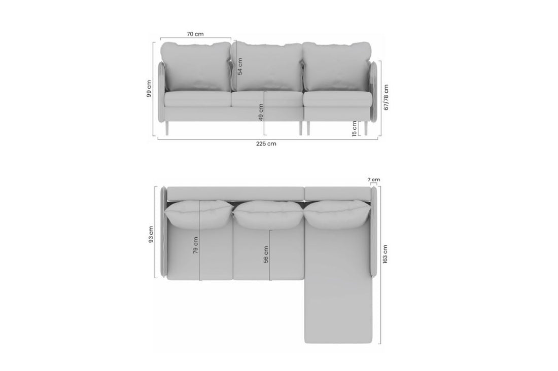 Taila Mini Hoekbank met Slaapfunctie - Compact Design & Opbergruimte | Kleur: Donkergrijs