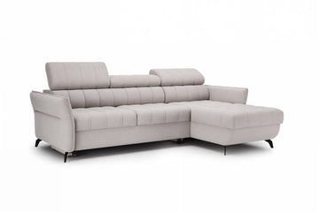 Elarias Mini hoekbank met slaapfunctie en opbergruimte | Zwart | 238x97x173 cm