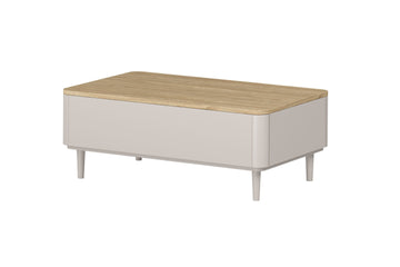 Amilio Salontafel 100 cm met Laden en Push-to-Open - Kasjmier/Geolied Eikenhout