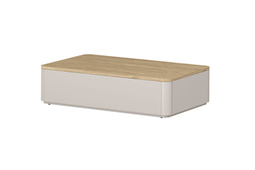 Amilio Salontafel 100 cm met Laden - Modern Design | Kleur: Kasjmier & Geolied Eikenhout