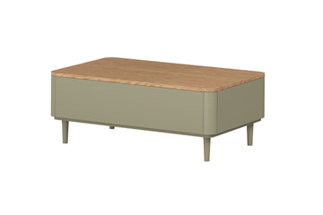 Amilio Salontafel met Lades 100 cm - Scandinavisch Design | Kleur: Eucalyptus/Baltische Duineik