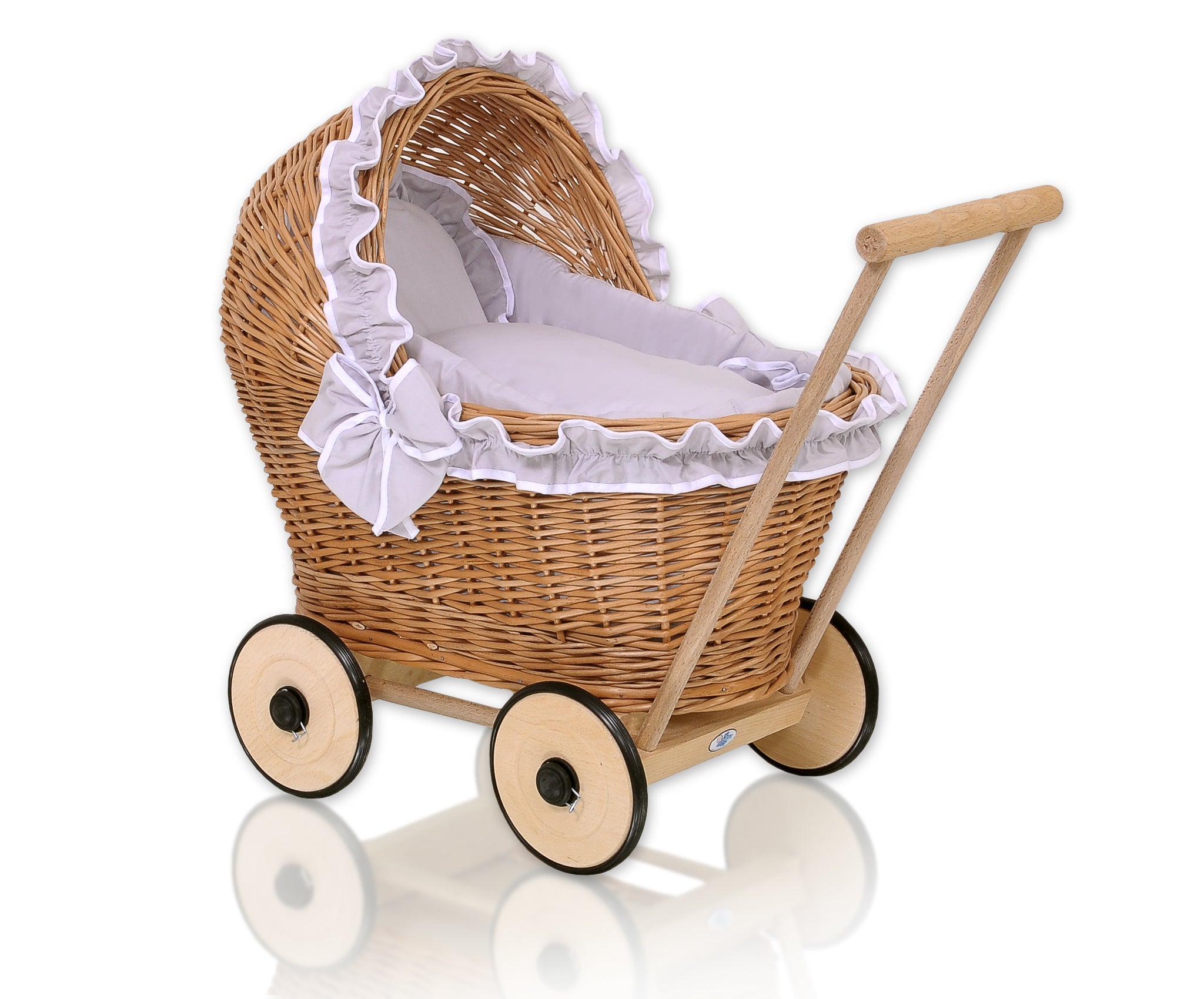 Dockvagn i rotting - dockvagn i rotting - med sängkläder och mjuk vadderad stoppning