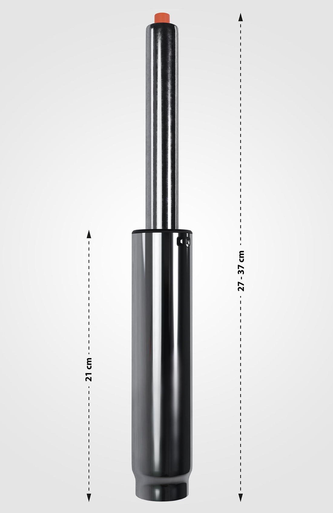 Gaslift voor bureaustoel - Verstelbare gasveer | Kleur: Chroom | Afmetingen: 5x5x27 cm