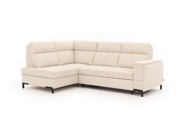 Loario L Hoekbank Links met Brede Ingesprongen Zijkant | Kleur: Crème Sand 03 | 257x100x180 cm