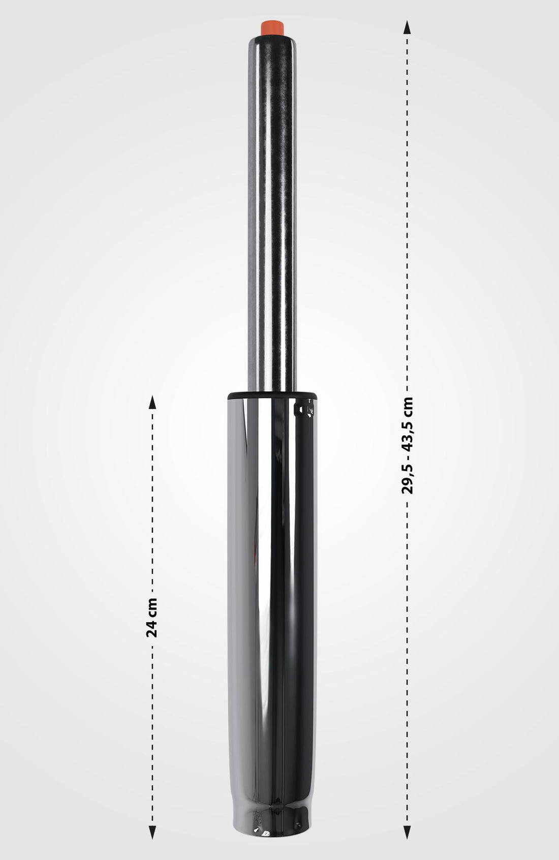 Gaslift voor bureaustoel - Verstelbare gasveer | Kleur: chroom | Afmetingen: 5x5x29.5 cm