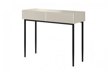 Nicole Console met 2 lades - Moderne Haltafel | Kasjmier / Zwart | 100x82x41 cm