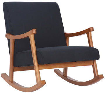 Schommelstoel Morelia - Stoffen stoel | Kleur: zwart | Afmetingen: 67x92x82 cm