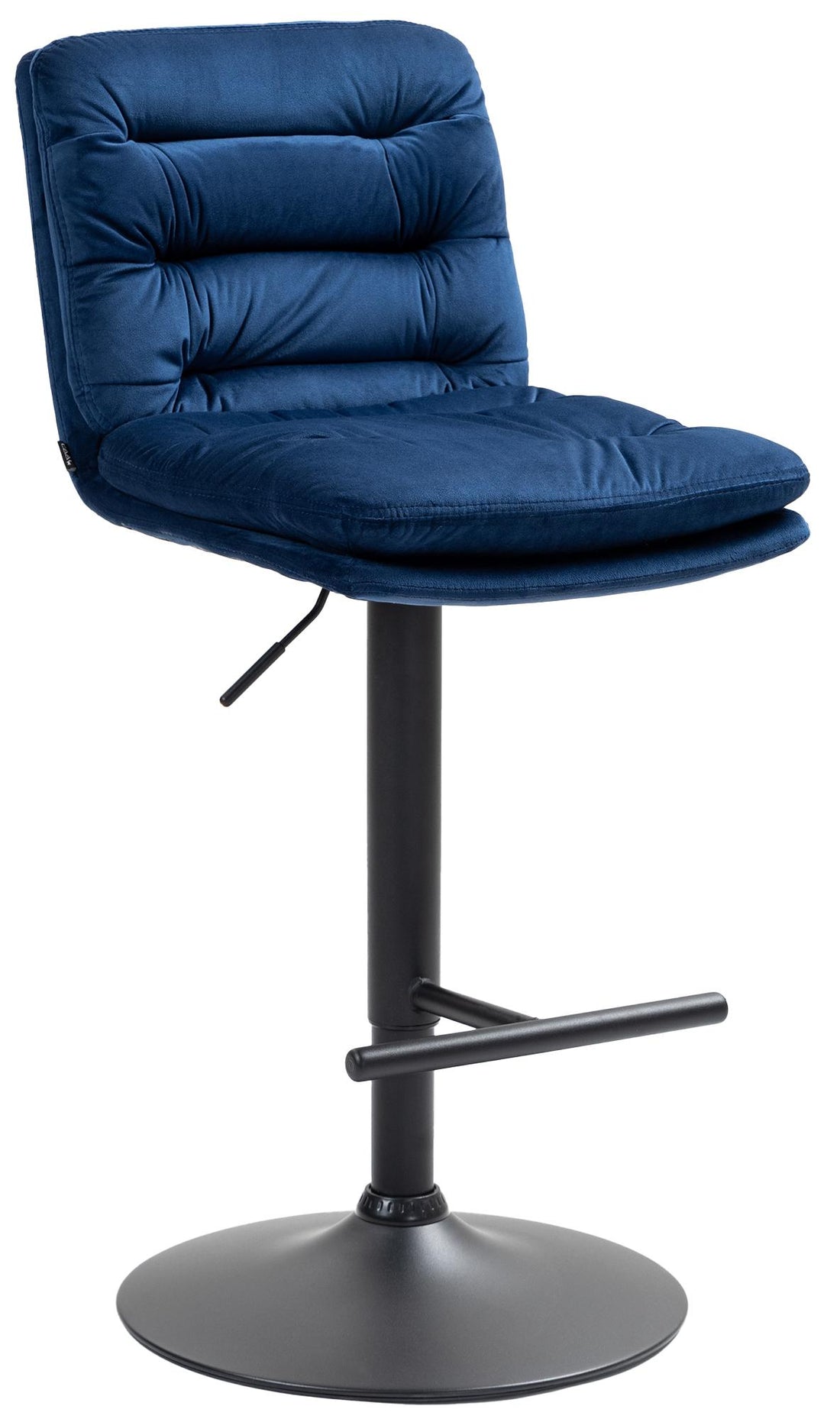 Barkruk met Fluwelen Zitting - Elegante Kruk - Hoog Zitcomfort en Verstelbare Hoogte Kleur crème Onderstel Kleur zwart
