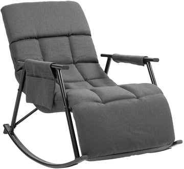 Cathy Schommelstoel - Relaxfauteuil | Kleur: Donkergrijs | Afmetingen: 61x100x66 cm