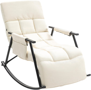 Cathy Schommelstoel met verstelbare rugleuning | Kleur: Creme | Afmetingen: 61x100x66 cm