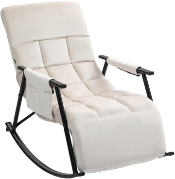 Cathy schommelstoel - Verstelbare fauteuil | Kleur: Creme | Afmetingen: 61x100x66 cm