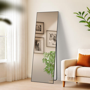 Benicia spiegel - Staande of wandspiegel | Kleur: mat zwart | Afmetingen: 50x3x150 cm