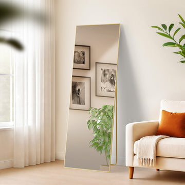 Spiegel Benicia - Staande of wandspiegel | Kleur: goudglans | Afmetingen: 50x3x150 cm