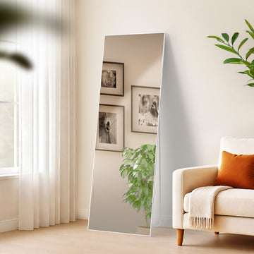 Spiegel Benicia - Staande en wandspiegel | Kleur: mat wit | Afmetingen: 50x3x150 cm