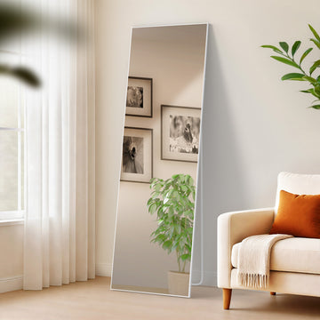 Spiegel Benicia - Staande of wandspiegel | Kleur: mat wit | Afmetingen: 50x3x160 cm