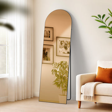 Spiegel Moline - Staande of Wandspiegel | Kleur: mat zwart | Afmetingen: 50x3x160 cm
