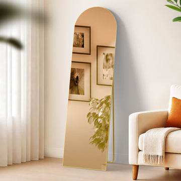 Spiegel Moline - Staande of wandspiegel | Kleur: goudglans | Afmetingen: 40x3x140 cm
