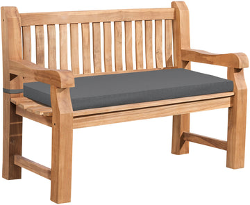 Teakbank Jackson met Zitkussen | Kleur: donkergrijs | Afmetingen: 150x61x93 cm