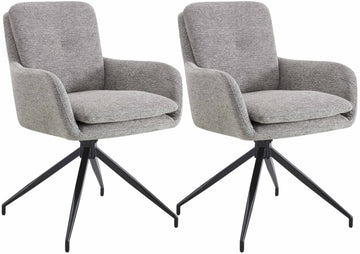 Set van 2 Pickett stoffen eetkamerstoelen | Kleur: Taupe | Afmetingen: 58x63x85 cm