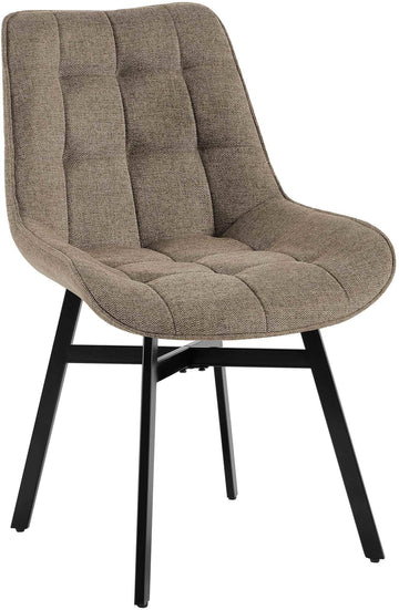 Eetkamerstoel Colby - Gestoffeerd | Kleur: Taupe | Afmetingen: 54x61x83 cm