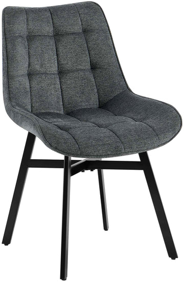Eetkamerstoel Colby - Gestoffeerd | Kleur: Donkergrijs | Afmetingen: 54x61x83 cm
