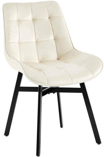 Eetkamerstoel Colby - Gestoffeerde stoel | Kleur: Creme | Afmetingen: 54x61x83 cm
