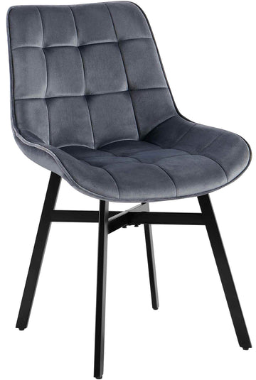 Eetkamerstoel Colby - Gestoffeerde stoel | Kleur: Donkergrijs | Afmetingen: 54x61x83 cm