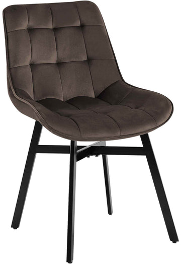 Eetkamerstoel Colby - Gestoffeerde stoel | Kleur: Bruin | Afmetingen: 54x61x83 cm