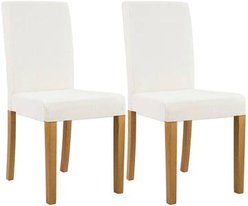 2-delige set Ina eetkamerstoelen - Corduroy | Kleur: Creme | Afmetingen: 41x47x91 cm