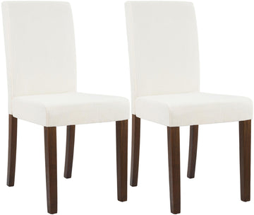 2-delige set Ina eetkamerstoelen met corduroy | Kleur: Creme | Afmetingen: 41x47x91 cm