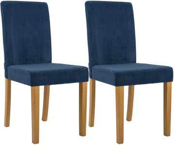 2-delige set Ina eetkamerstoelen corduroy blauw | Kleur: blauw | Afmetingen: 41x47x91 cm