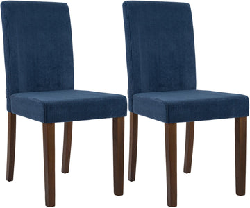 Ina eetkamerstoelen set van 2 met corduroy | Kleur: Blauw | Afmetingen: 41x47x91 cm
