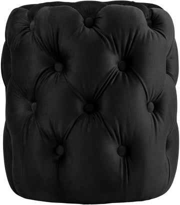 Poef Drancy Fluweel | Kleur: zwart | Afmetingen: 42x42x46 cm