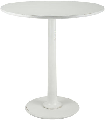 Bijzettafel Morristown - Ronde houten tafel | Kleur: antiek/wit | Afmetingen: 70x70x77 cm