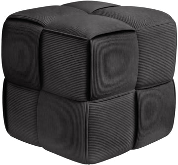 Poef Forinta Cord - Ribstof | Kleur: donkergrijs | Afmetingen: 40x40x40 cm